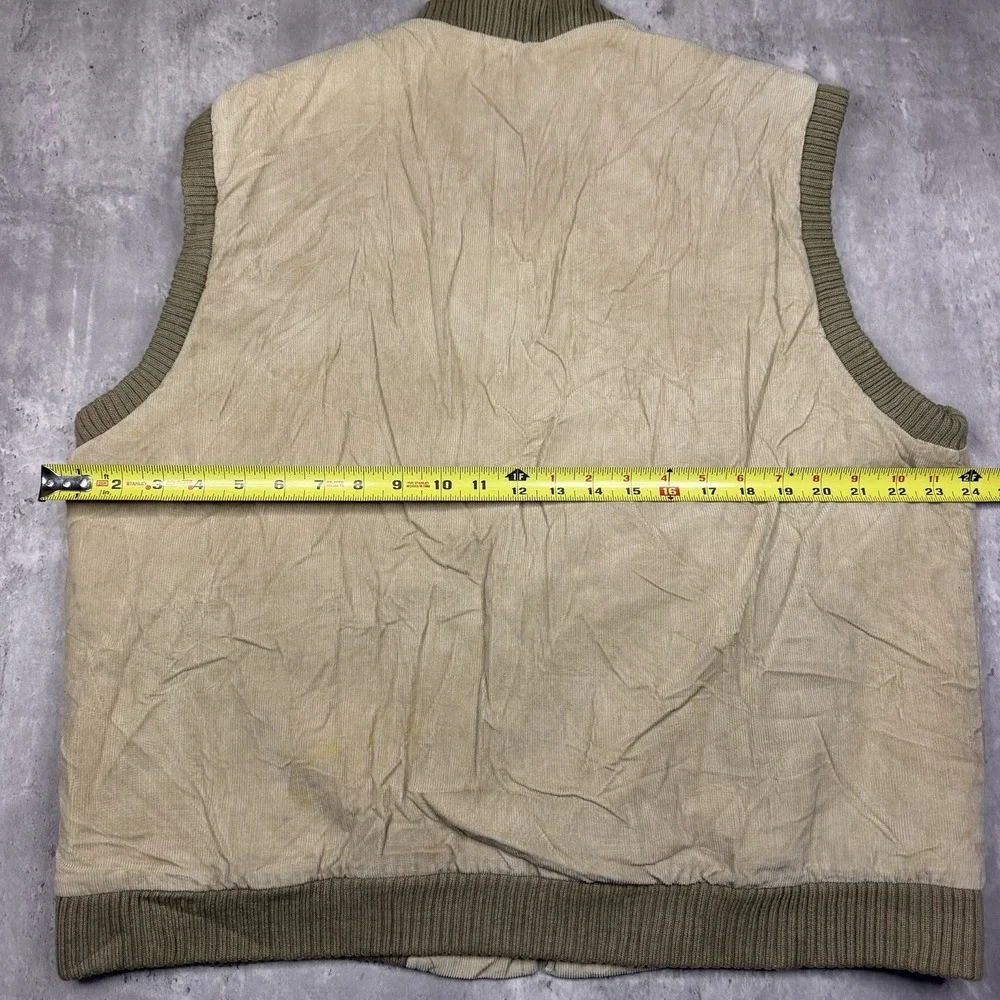 St John's Bay Men's 100% Cotton Corduroy Vest Size XL Outerwear Vintage Brown
